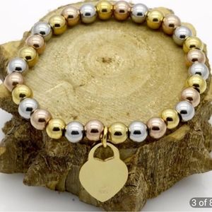 Gold plated heart bracelet